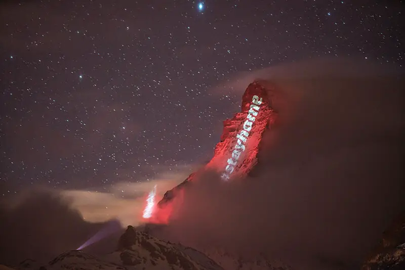 zermatt matterhorn light projection