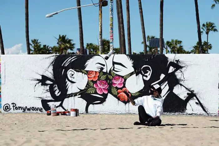 artist Ponywave Venice beach mural