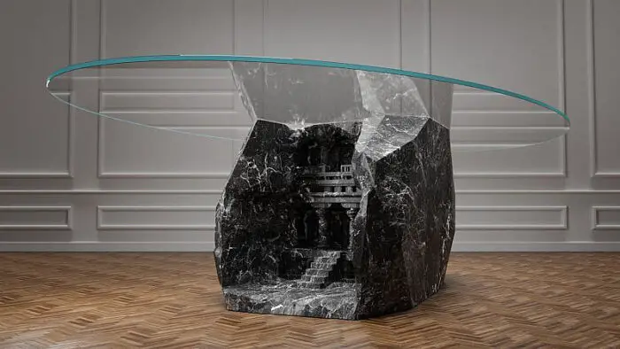 civilization table in black granite