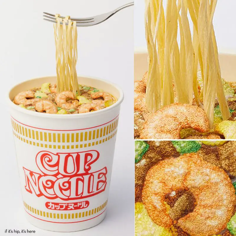 embroidered cup a noodles