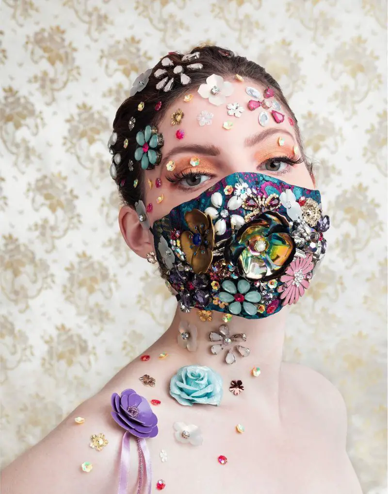 floral jewelry mask