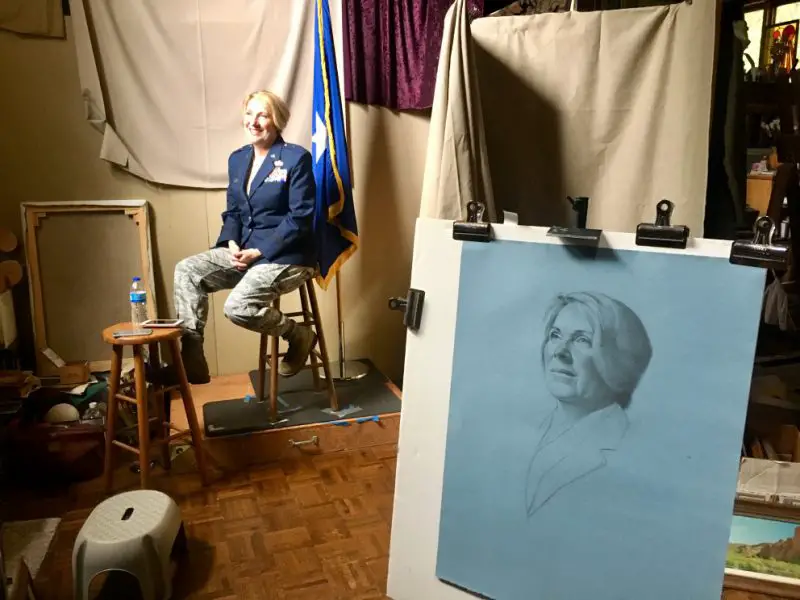 Kapsner sketches the first female Brigadier General, Sandra Best