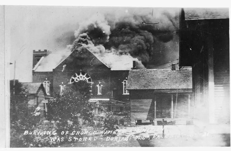 Burning of the Zionist Baptist Church Tulsa OK