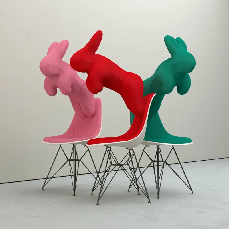 Eames upholstered Rabbit Chairs