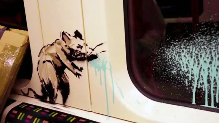 Banksy sneezing rat covid art