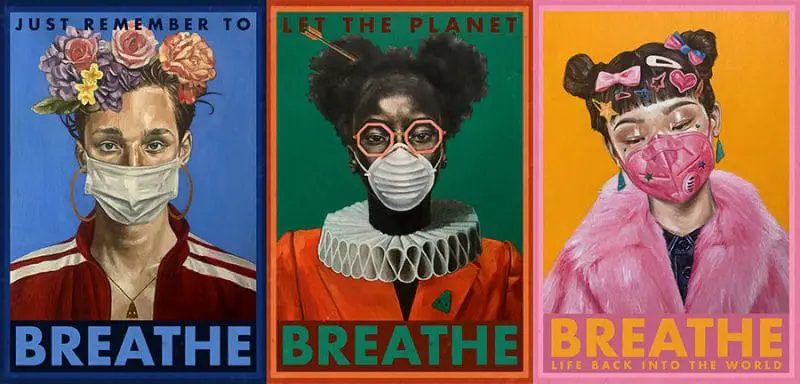 Damien Cifelli Quarantine-Poster-mask trio