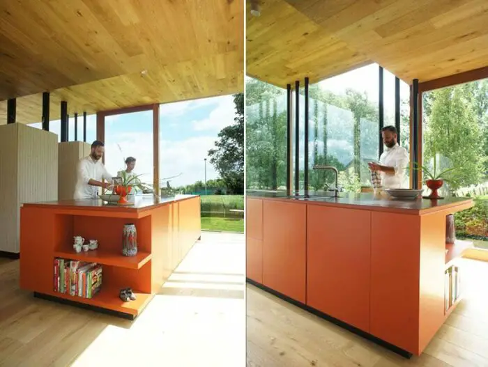 vens vanbelle family house orange kitchen island