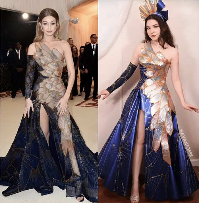 Gigi Hadid Met gala Versace dress by Olivia Mears @avantgeek