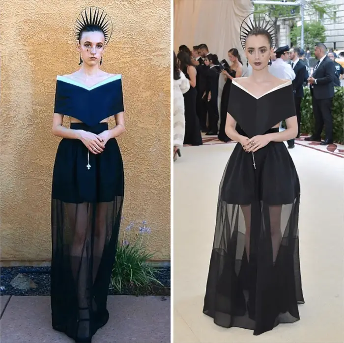 lily collins recreated in paper by paperstxrdesigns