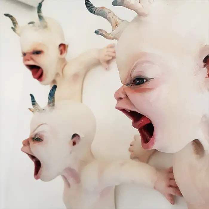 demon baby sculptures