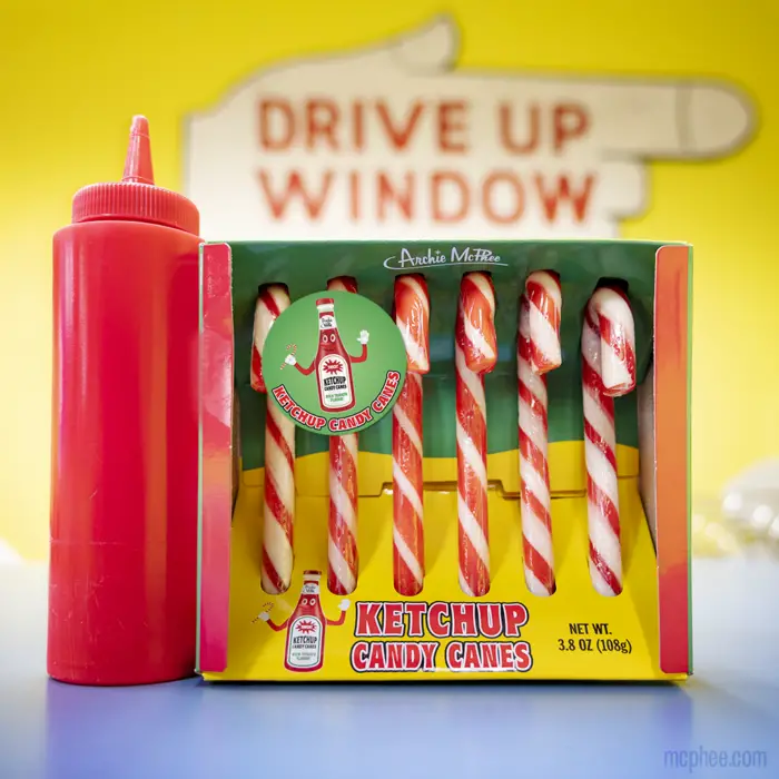 Ketchup candy canes