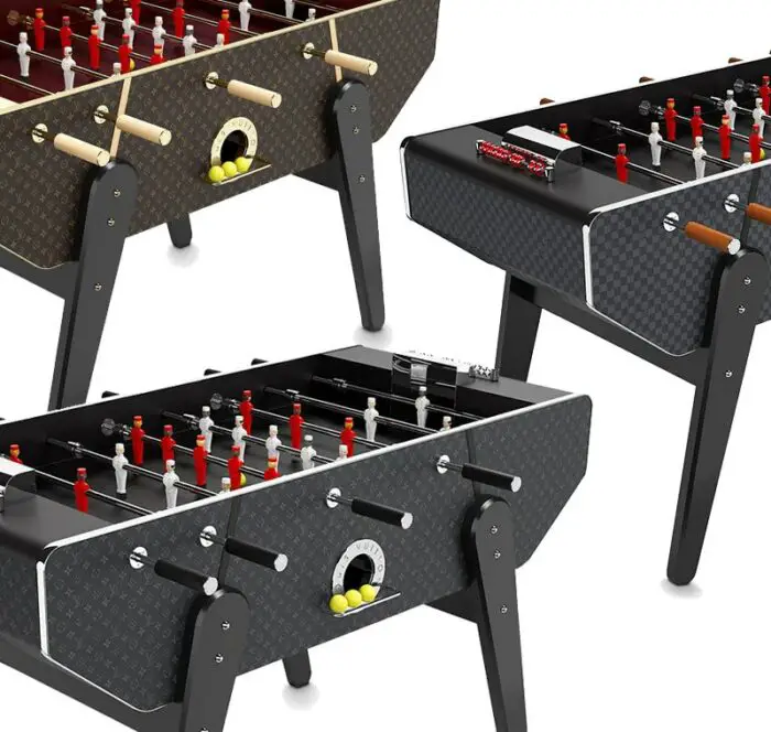 LV Monogram and Damier foosball tables