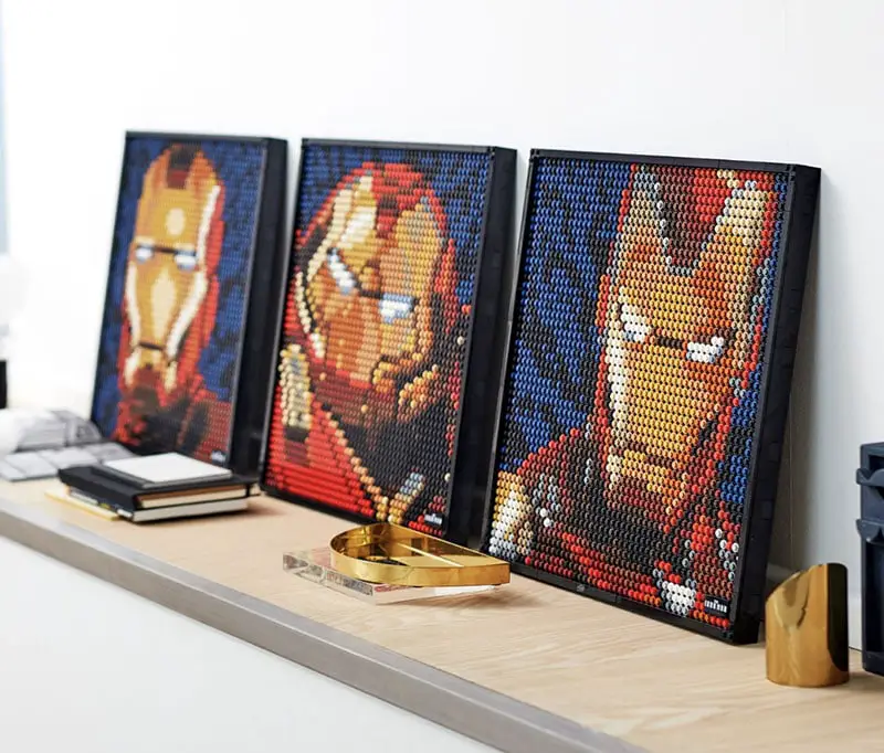 lego art iron man building kit trio