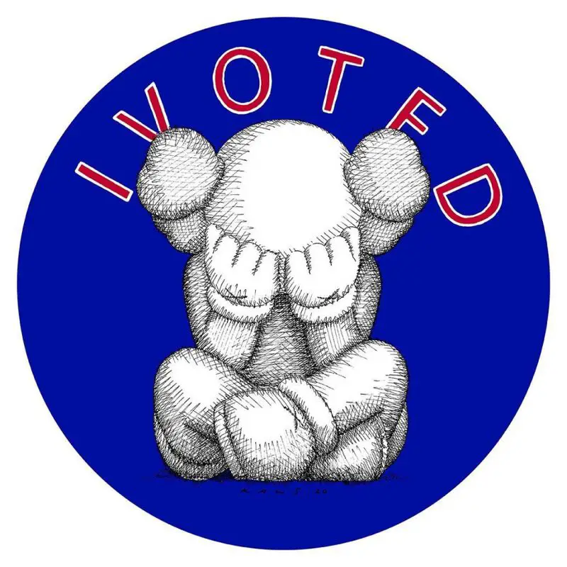 KAWS I Voted sticker