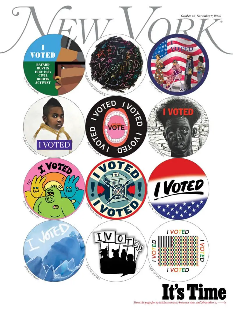 new york magazine collectible I voted stickers cover