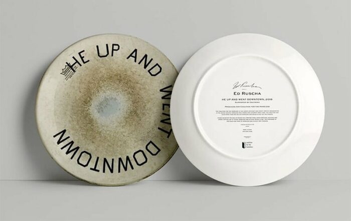 Ed Ruscha "He Up and Went Dowtown" artist plate 