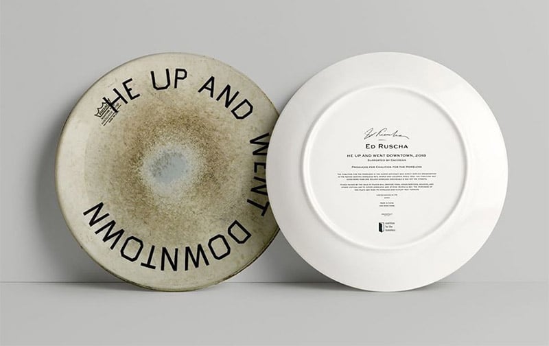 Ed Ruscha "He Up and Went Dowtown" artist plate