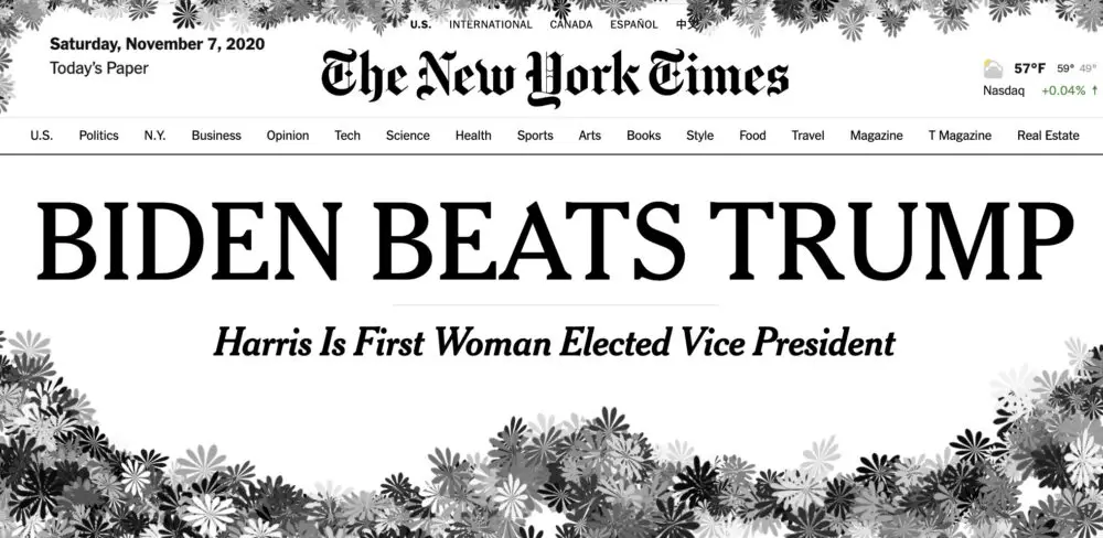 NYT headline november 7yth