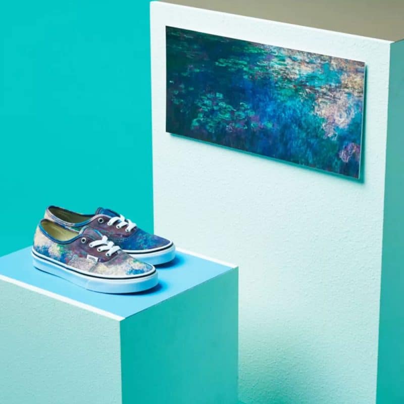 Monet art and shoes