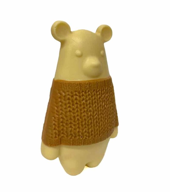 chocolate bear in sweater