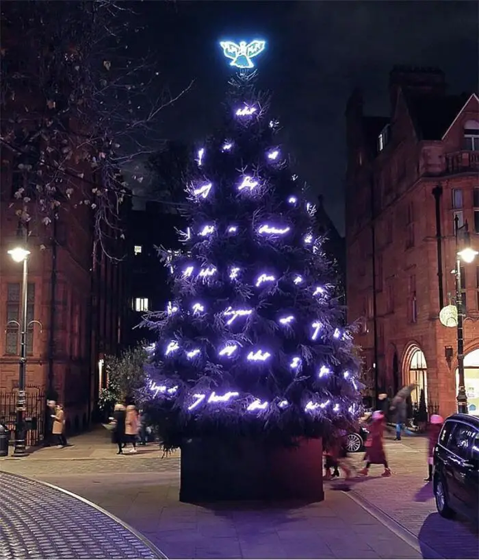 christmas tree art installation