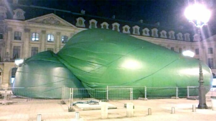 mccarthy tree being inflated for installation