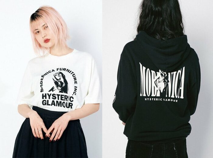 modernica hysteric glamour tee and hoodie