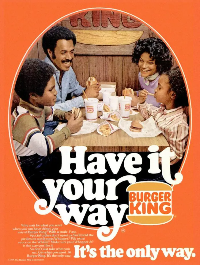real 1970 Burger King ad