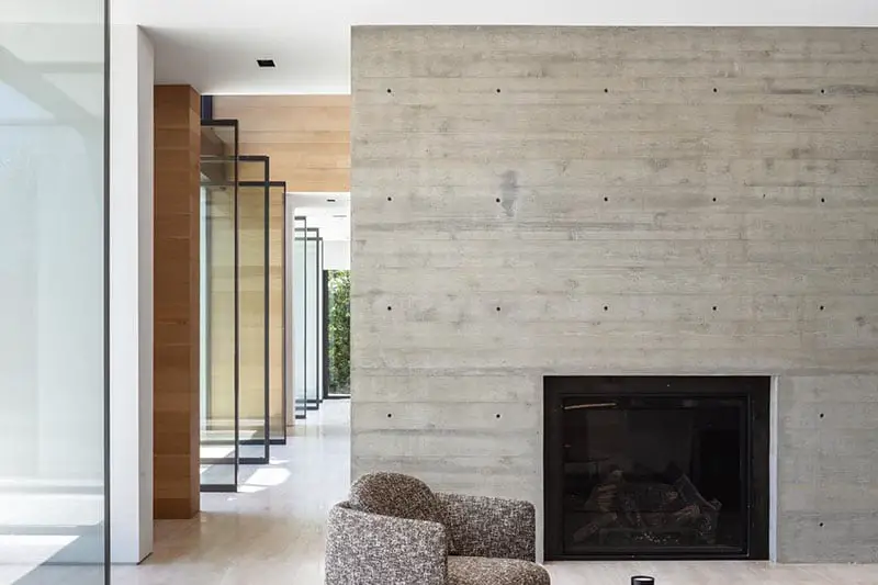 concrete indoor fireplace