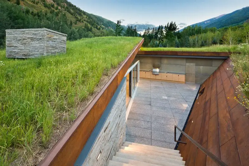 sunken courtyard entrance