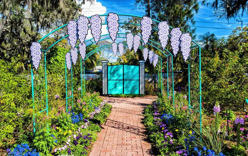 Monet garden entrance lichtenstein wisteria