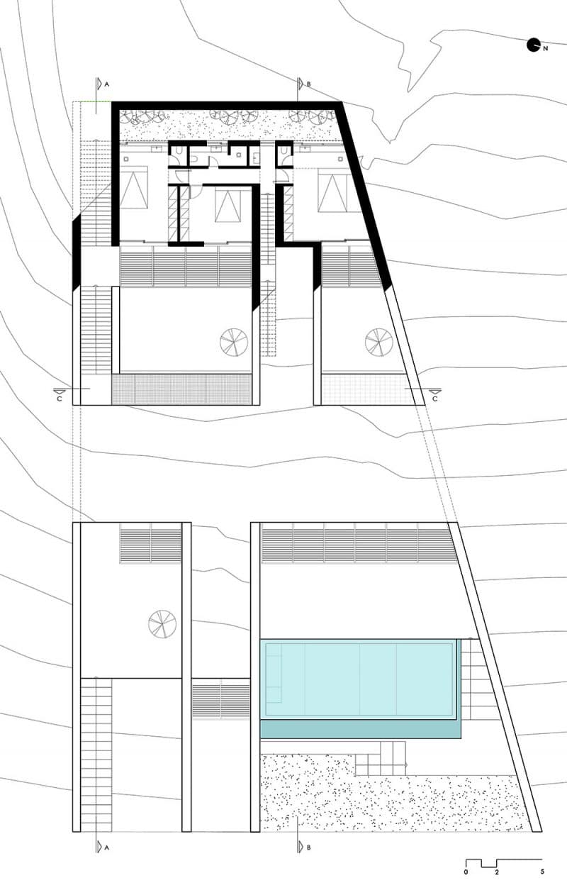 architectural plans Ncaved underground home