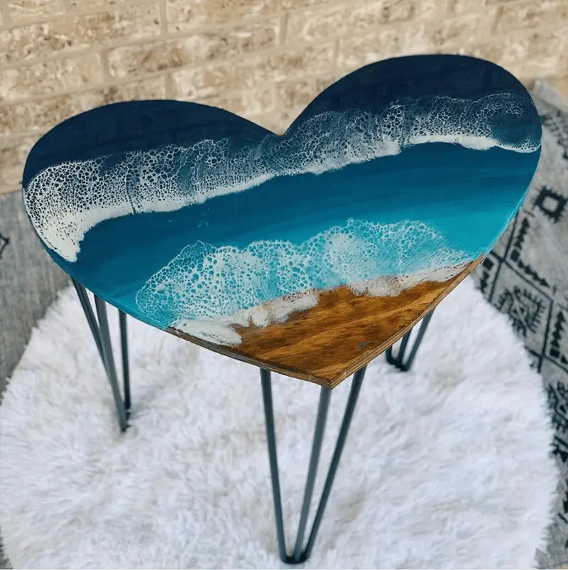 heart shaped ocean end table