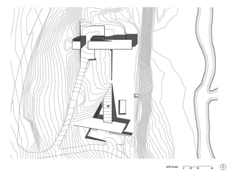 siteplan house in the mountains