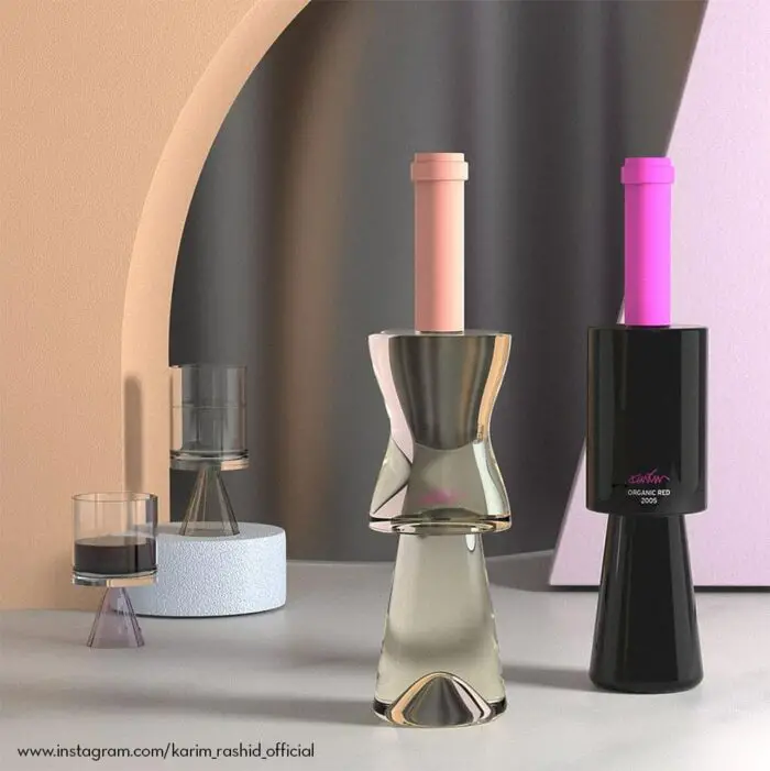 karim rashid organic wine bottles