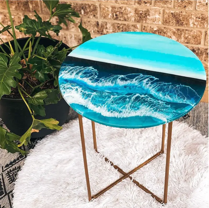 round ocean end table