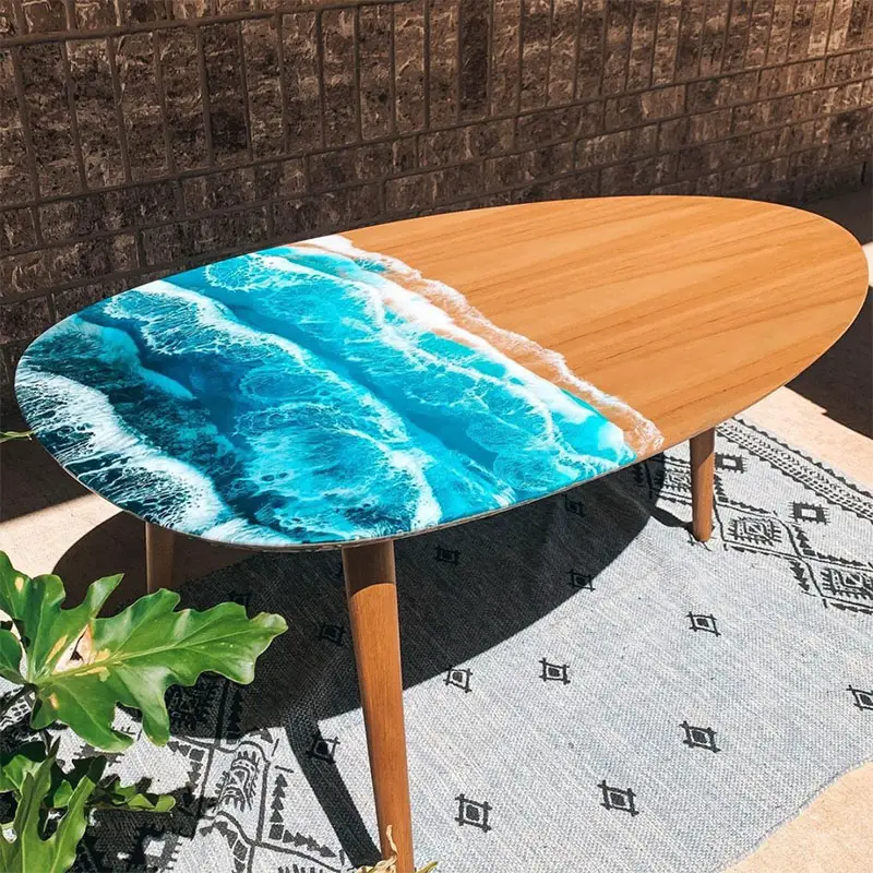 surfboard inspired coffee table