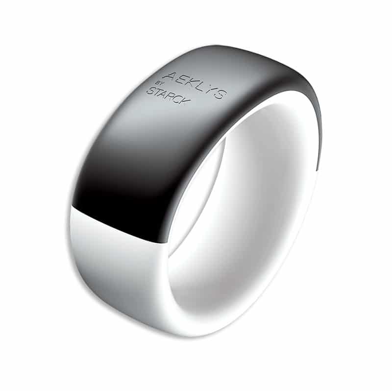 Aeklys by starck smart ring on white