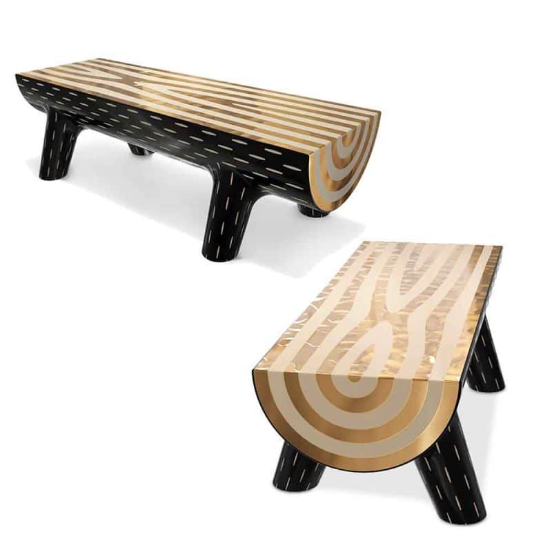 Scarlet splendor forest collection log bench