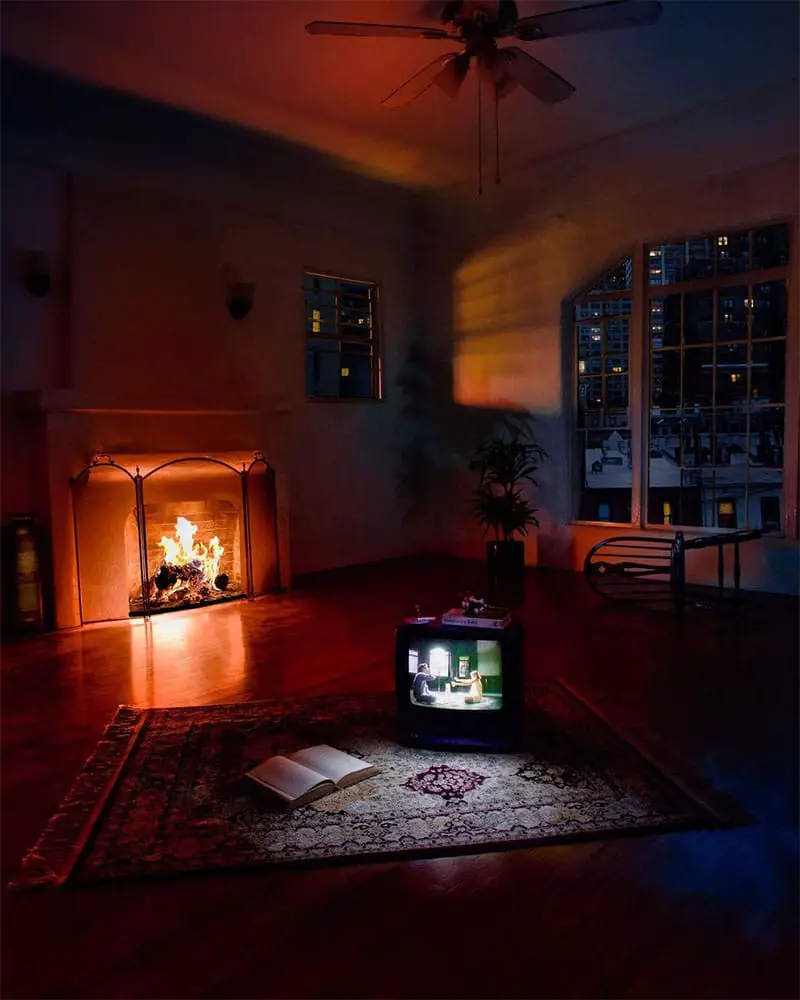 Alex Hyner photo tv and fireplace