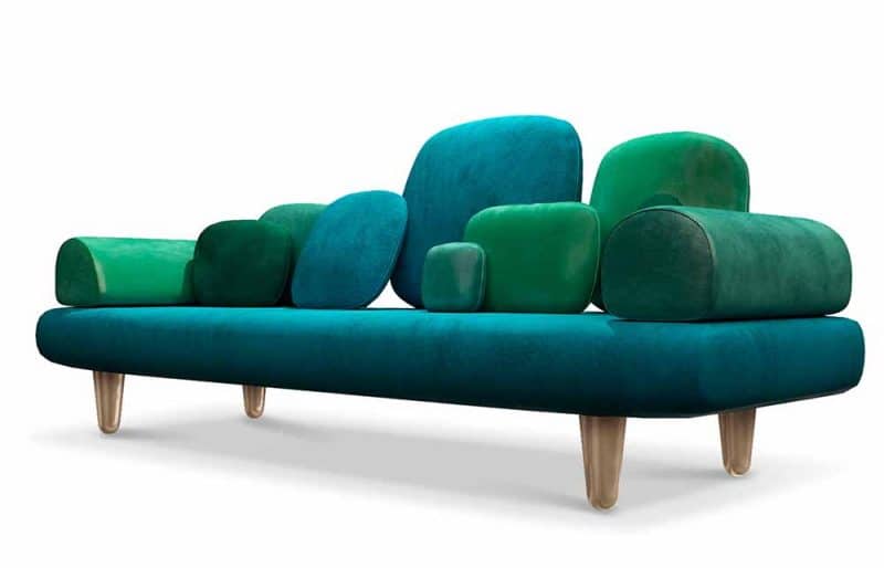 forest collection velvet sofa