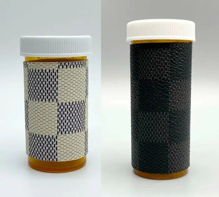 LV damier pill bottle covers