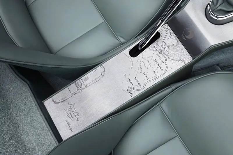 jag E-TYPE interior etched console