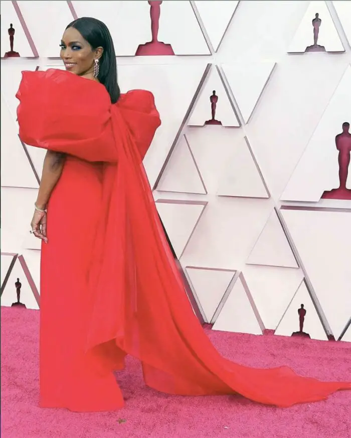 Angela Bassett in custom Alberta Ferretti 