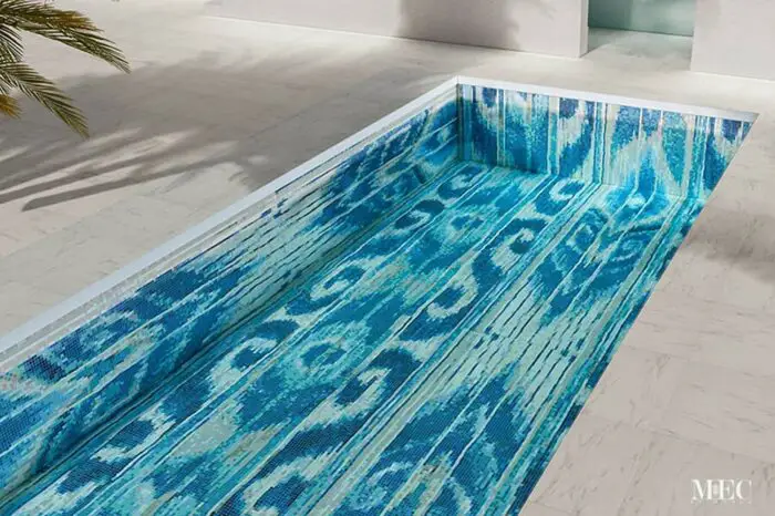 glass ikat pool mosaic