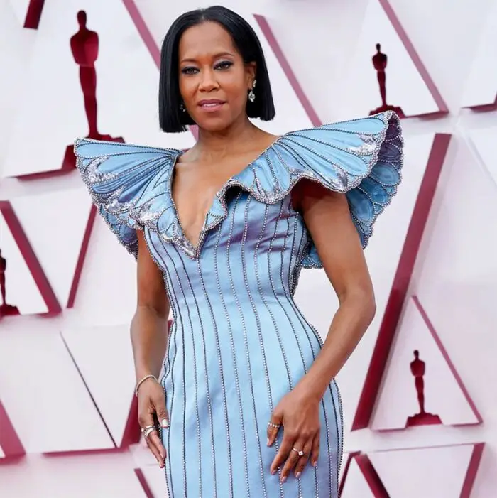 Regina King's custom Louis Vuitton gown was jewel-encrusted