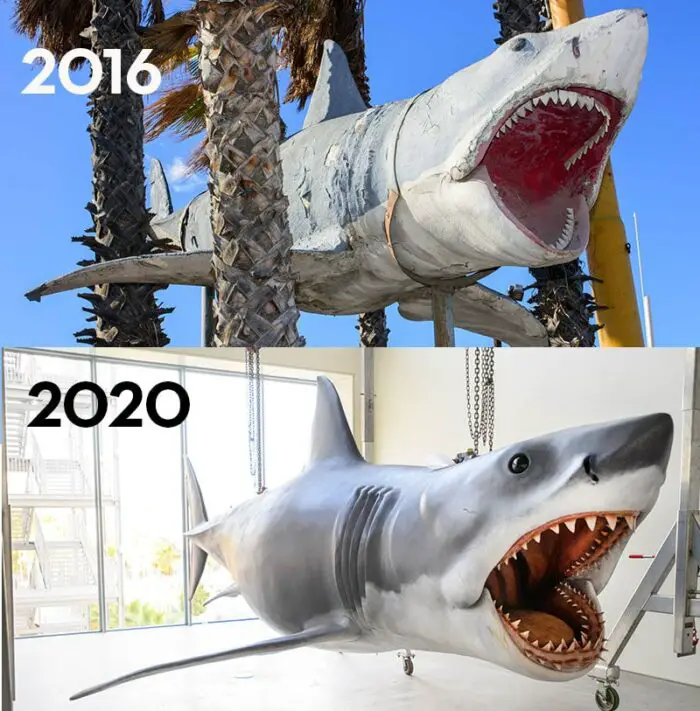 Jaws shark before and after
