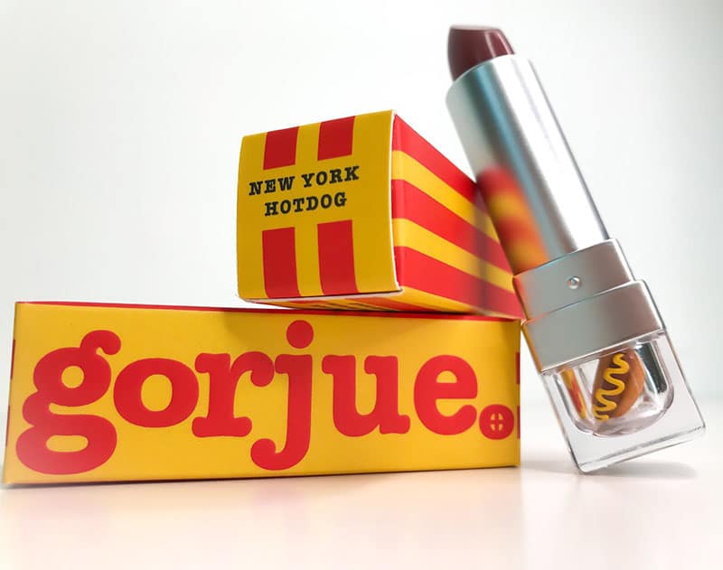 Gorjue New York Hot Dog Lipstick packaging