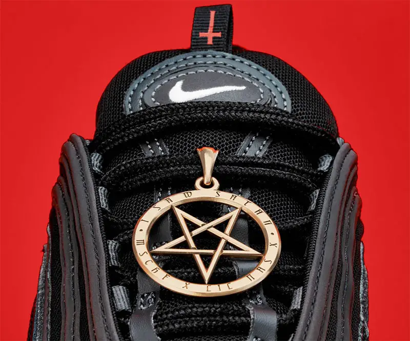 bronze pentagram on satan shoes