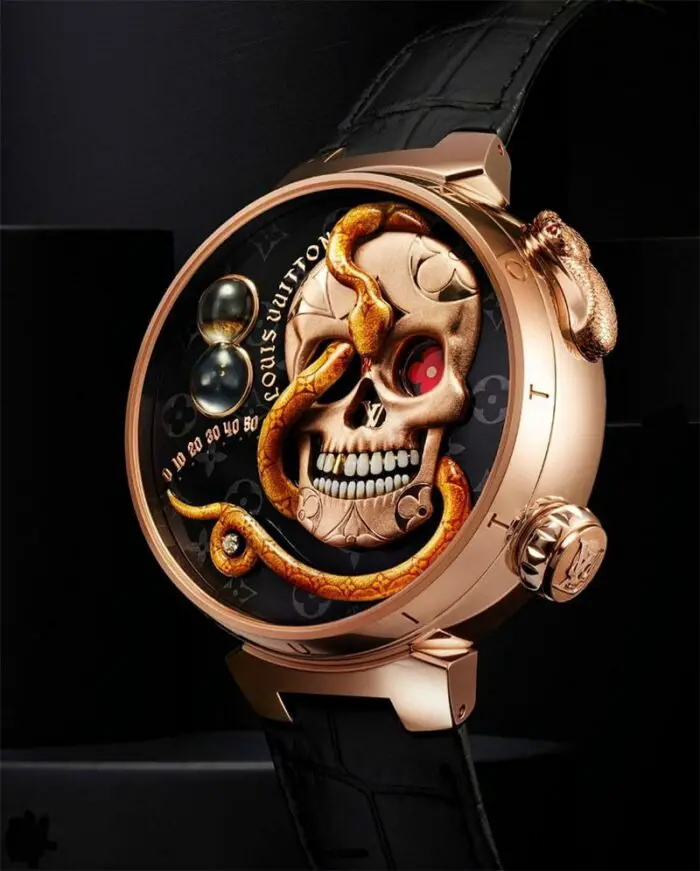 louis vuitton tambor skull carpe diem watch